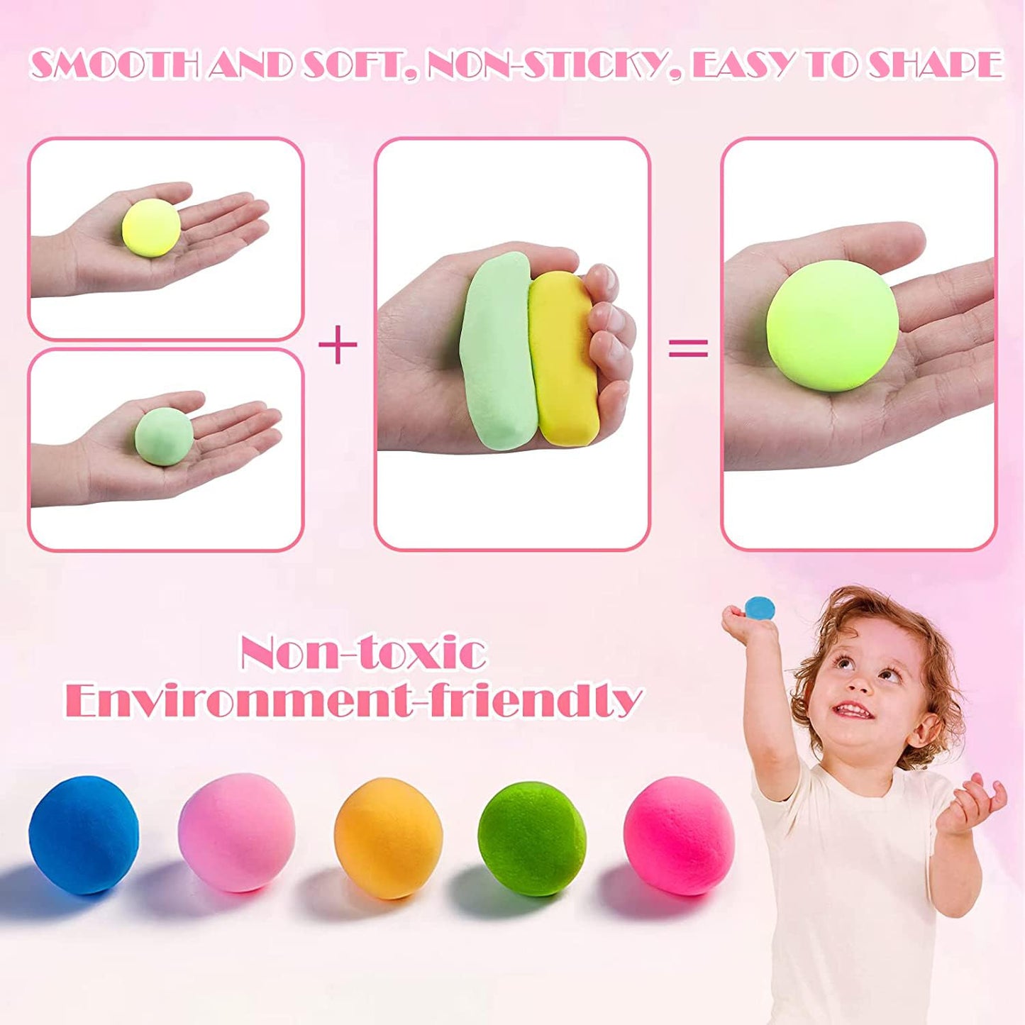 BUY 12 GET 12 FREE - Air Dry Clay for Kids with 6 Sculpting Tools - Creative Art & Crafts Play Dough Birthday Return Gift for Boys and Girls