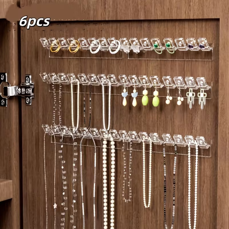 No Drill Wall Mounted Jewelry Organizer Hooks (Pack of 3) – Strong Adhesive, Multi-Purpose Holder for Keys, Necklaces & Accessories