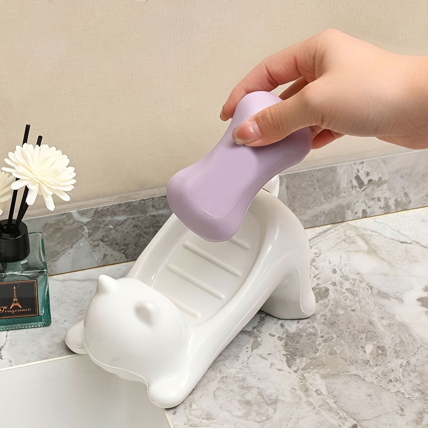 BUY 1 GET 1 FREE - Cat-Shaped Soap Dishes – Self-Draining Plastic Soap Holders