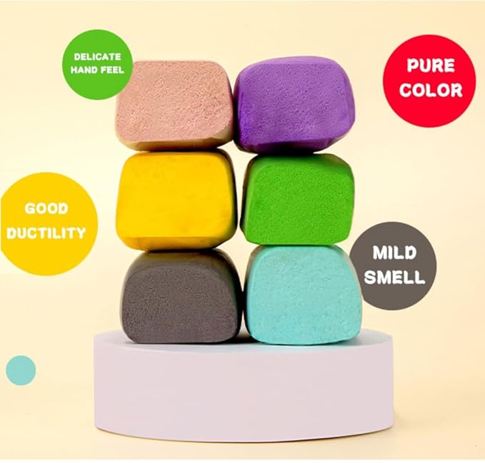 BUY 12 GET 12 FREE -  Air Dry Clay for Kids with 6 Sculpting Tools - Creative Art & Crafts Play Dough Birthday Return Gift for Boys and Girls