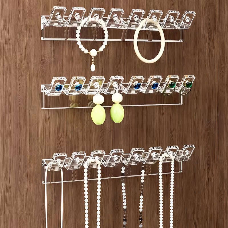 No Drill Wall Mounted Jewelry Organizer Hooks (Pack of 3) – Strong Adhesive, Multi-Purpose Holder for Keys, Necklaces & Accessories
