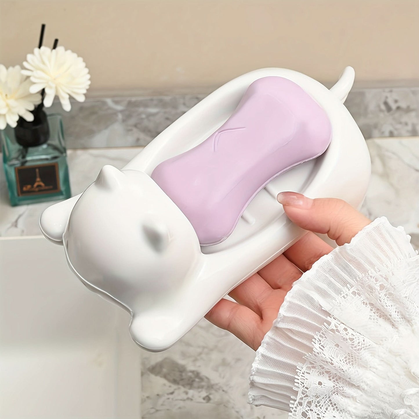 BUY 1 GET 1 FREE - Cat-Shaped Soap Dishes – Self-Draining Plastic Soap Holders