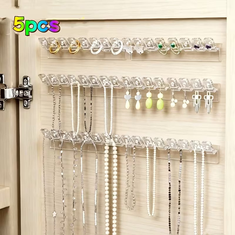 No Drill Wall Mounted Jewelry Organizer Hooks (Pack of 3) – Strong Adhesive, Multi-Purpose Holder for Keys, Necklaces & Accessories