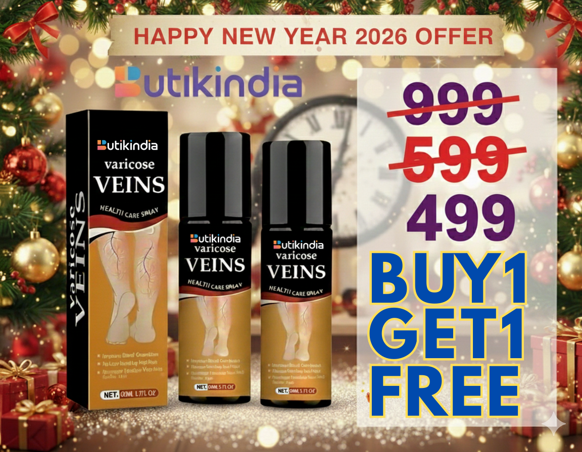 Butikindia -Doctor Recommended Turmeric Varicose Vein Relief Spray 🔥 Buy 1 Get 1 FREE 🎁 + 5-Page Exercise & Usage Guide PDF Absolutely FREE FREE