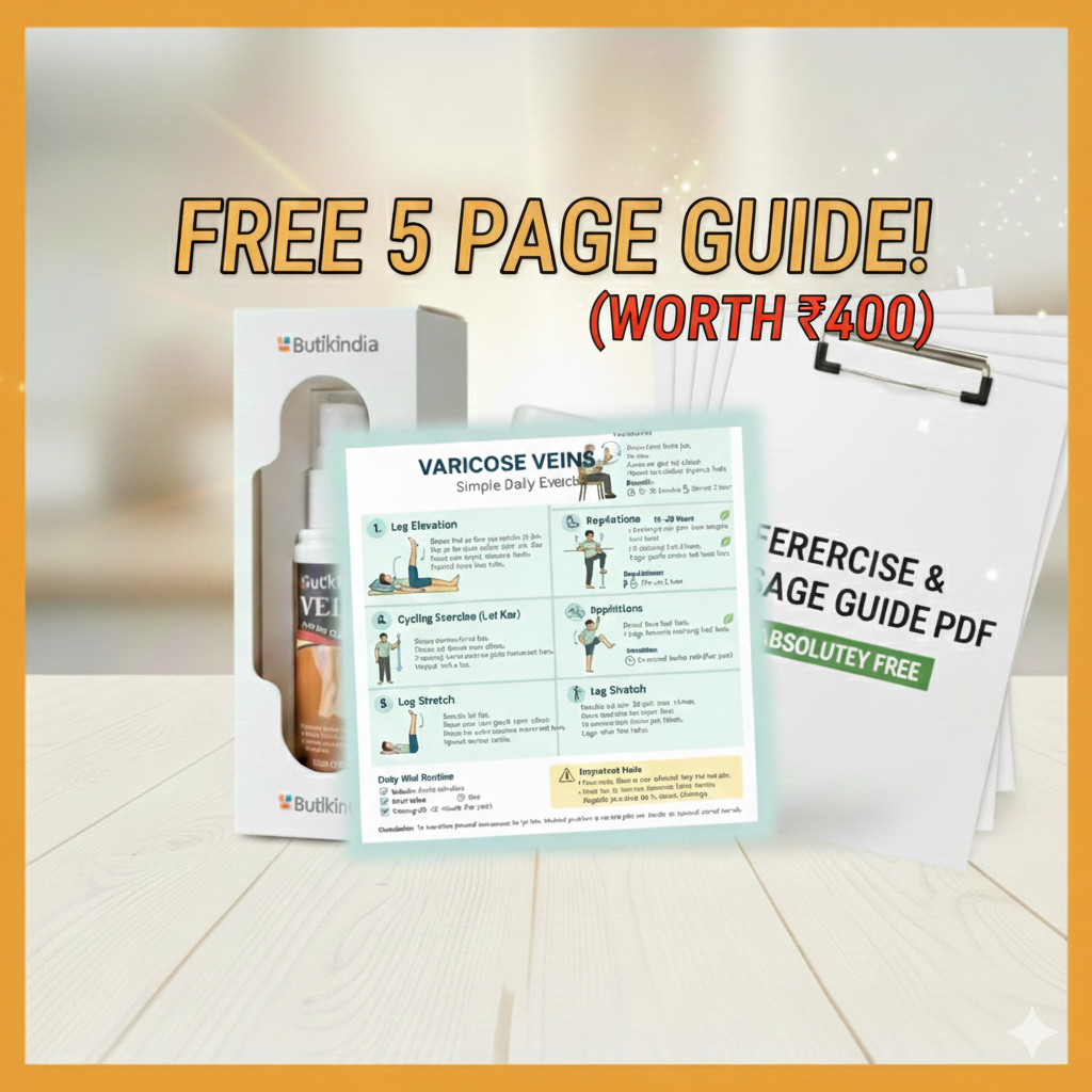 Butikindia - Buy 1 Get 2 Doctor Recommended Turmeric Varicose Vein Relief Spray 🔥 🎁 + 5-Page Exercise & Usage Guide PDF Absolutely FREE FREE