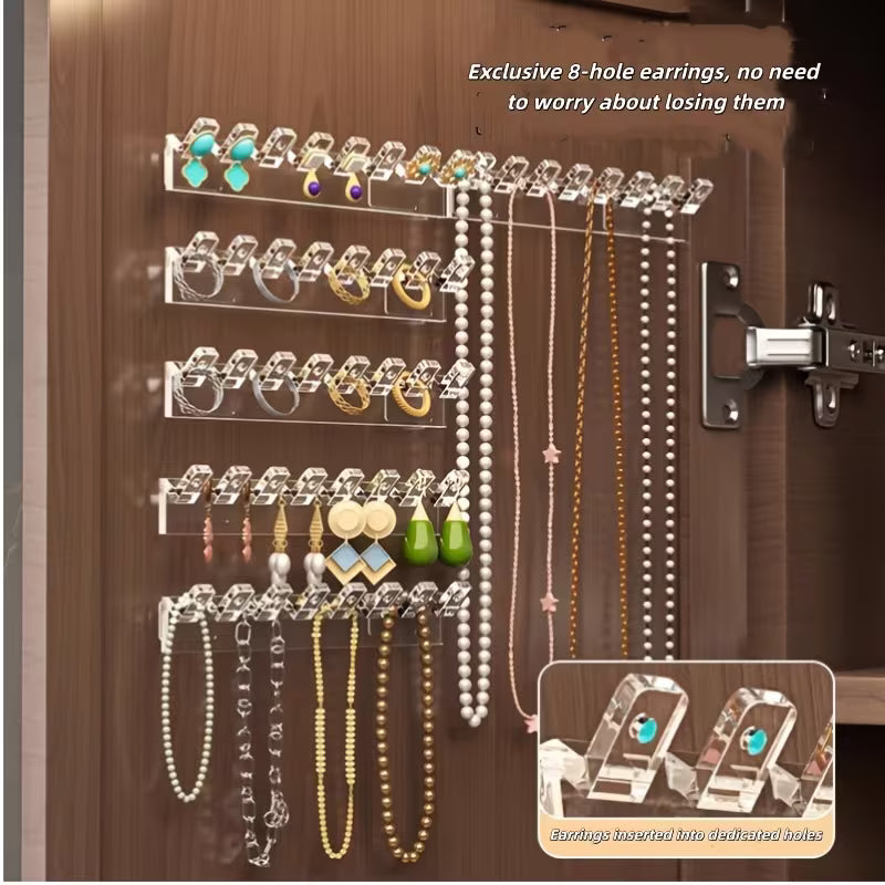 No Drill Wall Mounted Jewelry Organizer Hooks (Pack of 3) – Strong Adhesive, Multi-Purpose Holder for Keys, Necklaces & Accessories